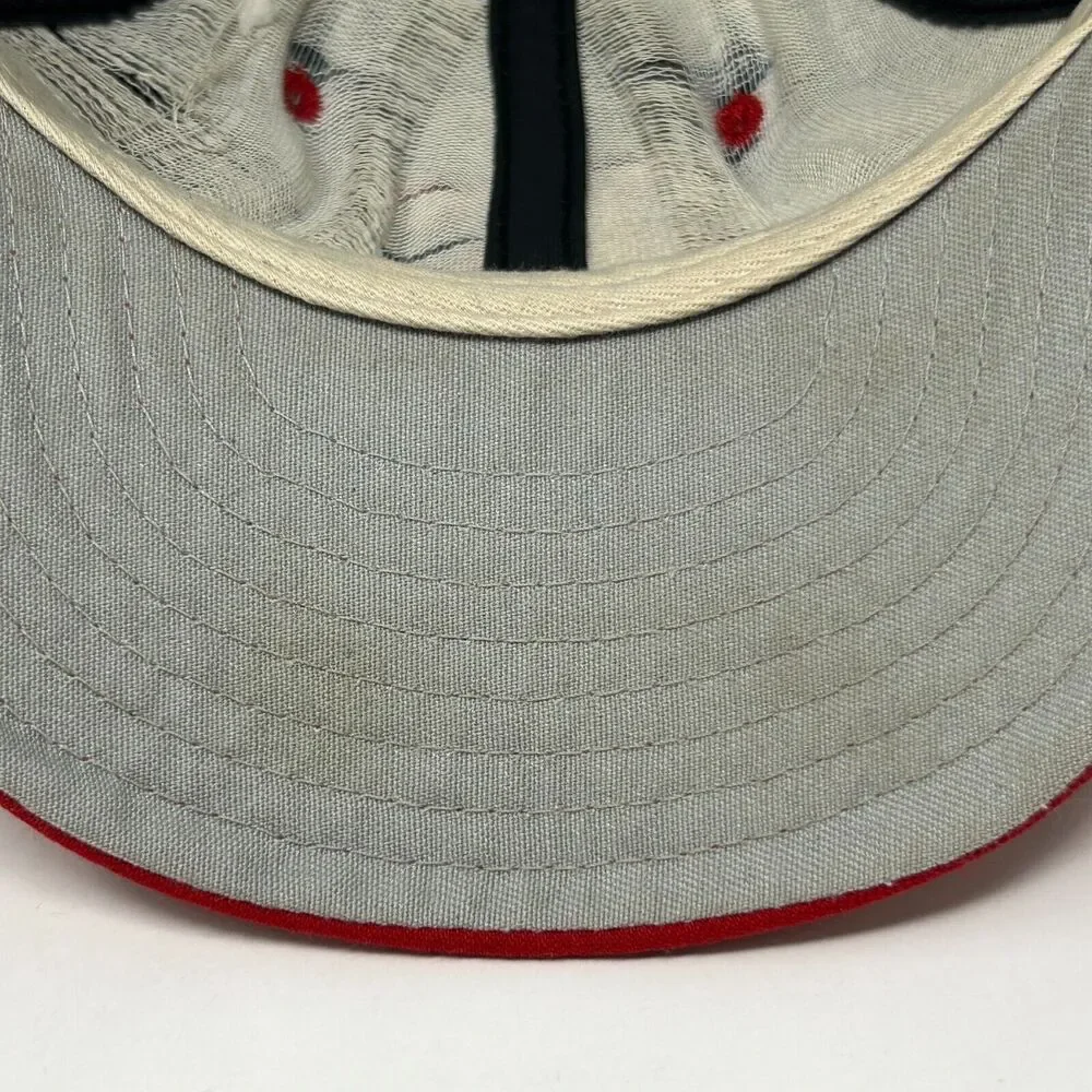 Vintage 90s Letter F Eagles Hat Cap Black New Era Made In USA Fitted 7 1/4